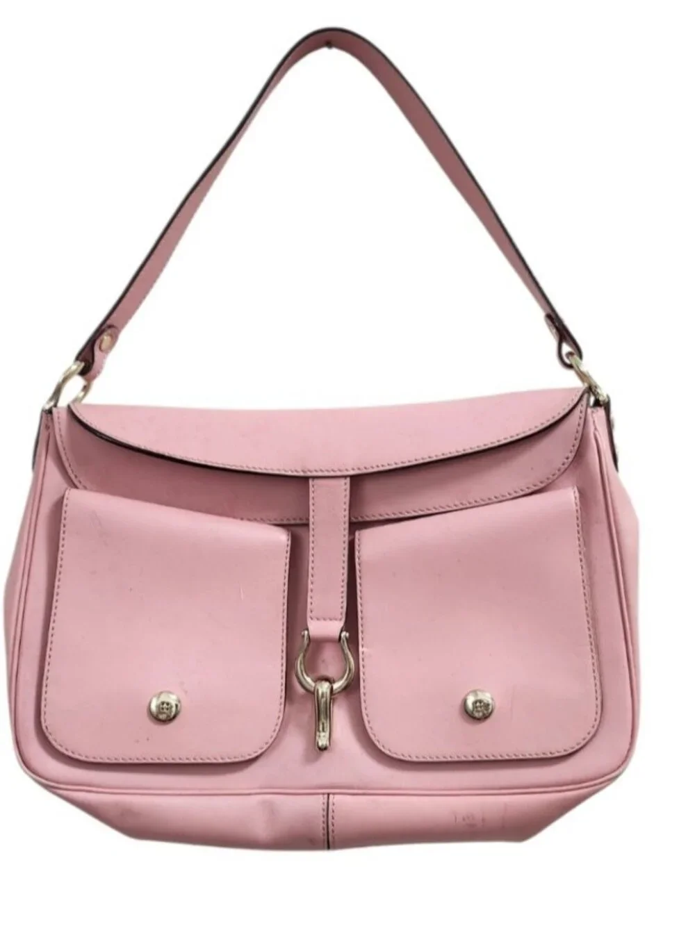 Kate Spade New York Pink Leather Shoulder Bag Purse Gold Hardware Y2K Vintage